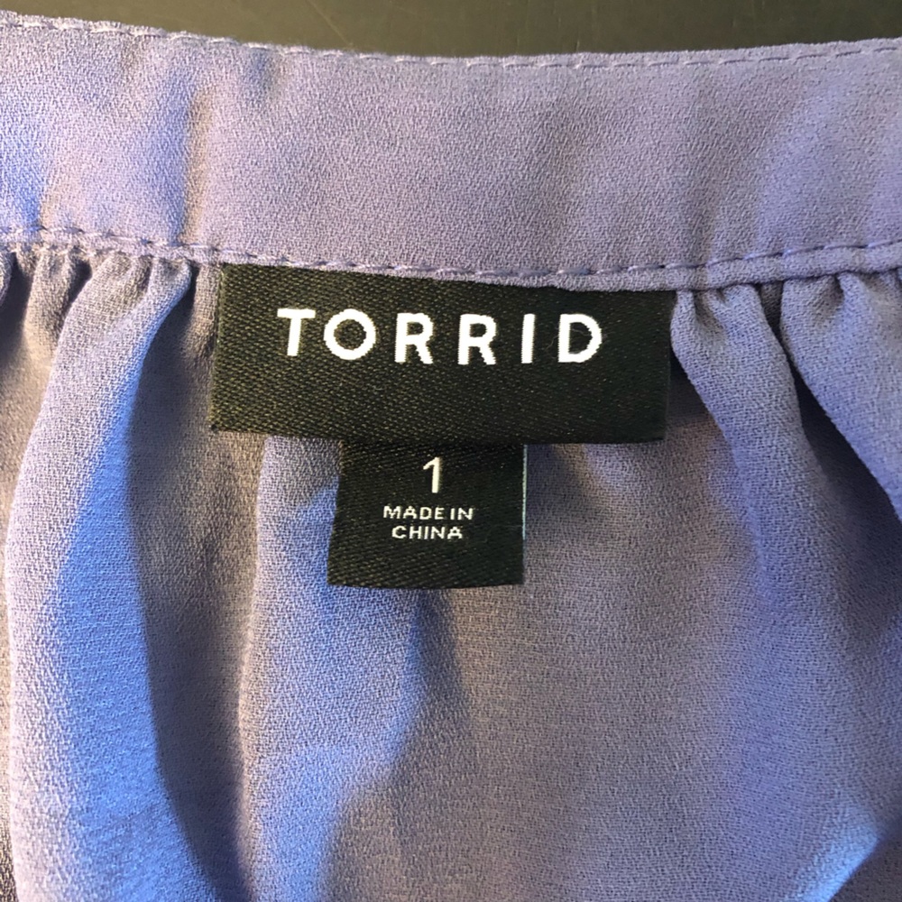 Torrid Georgette Puff Sleeve Peasant Blouse size 1X - Picture 9 of 9